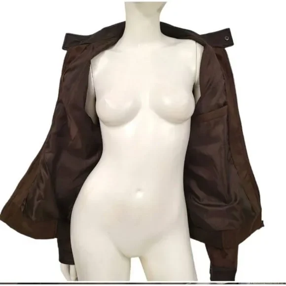 SF Faux Brown Leather Riding Jacket size Medium - Picture 6 of 8